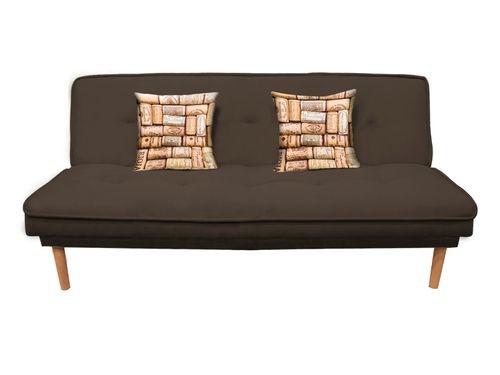 Sofá Cama Futton Reclinable 3 Posiciones Café Velvet Premium